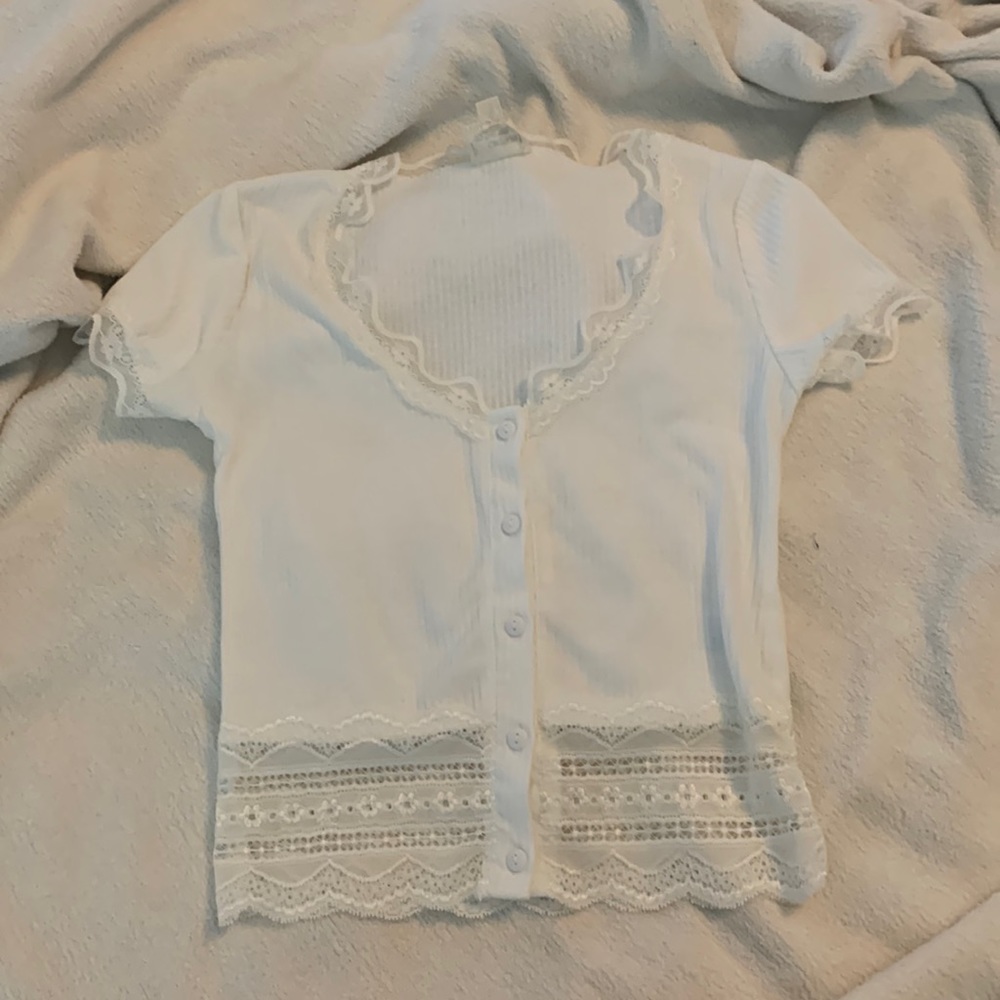 White lace top XS